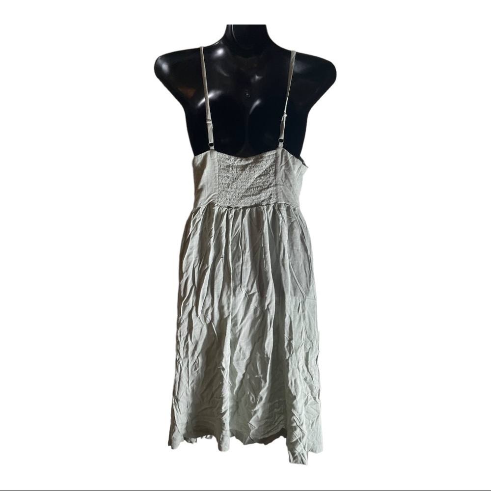 𝅺GOOD LUCK GEM Button Front Sleeveless Midi Dress sage green - Picture 5 of 13